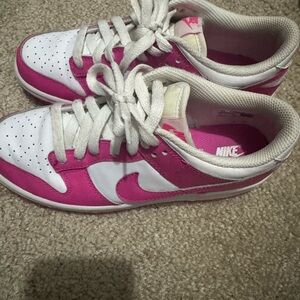 Nike Women's Fuchsia and White Sneakers